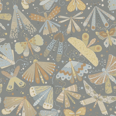 Manhattan Comfort Gennevilliers Flyga Apricot Butterfly Bonanza 33 ft L X 209 in W Wallpaper BR4111-63026